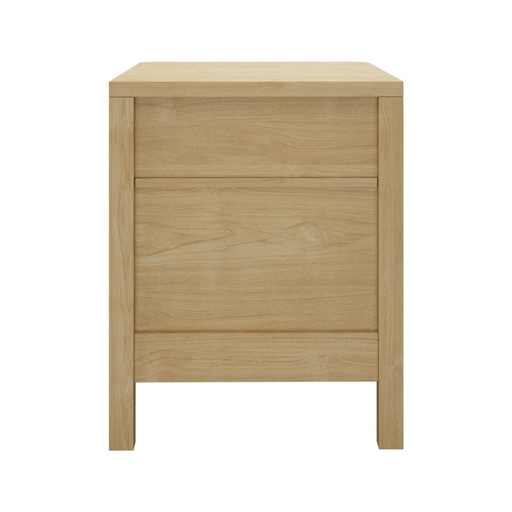 Oikiture Bedside Table Oikiture 2x Bedside Table 2 Drawers Nightstand Open Shelf Natural