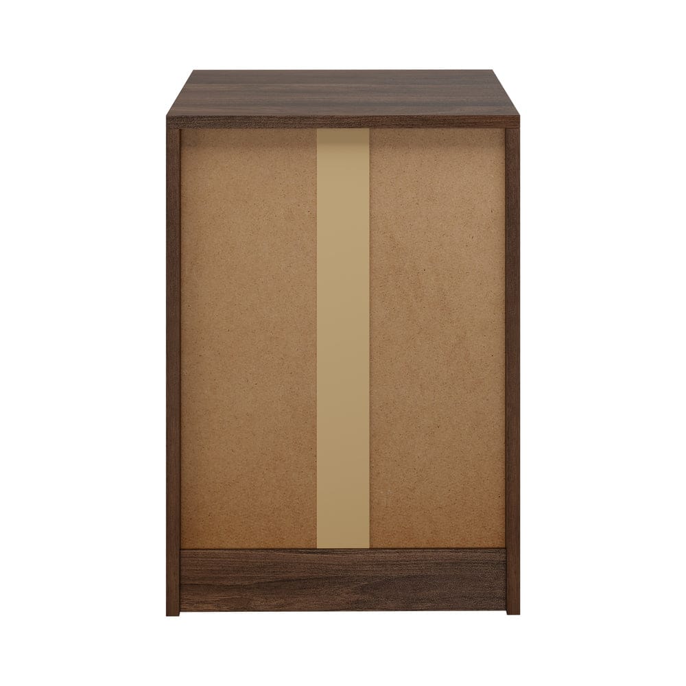 Oikiture Bedside Table Oikiture 2x Bedside Table 3 Drawers Nightstand Bedroom Storage Walnut