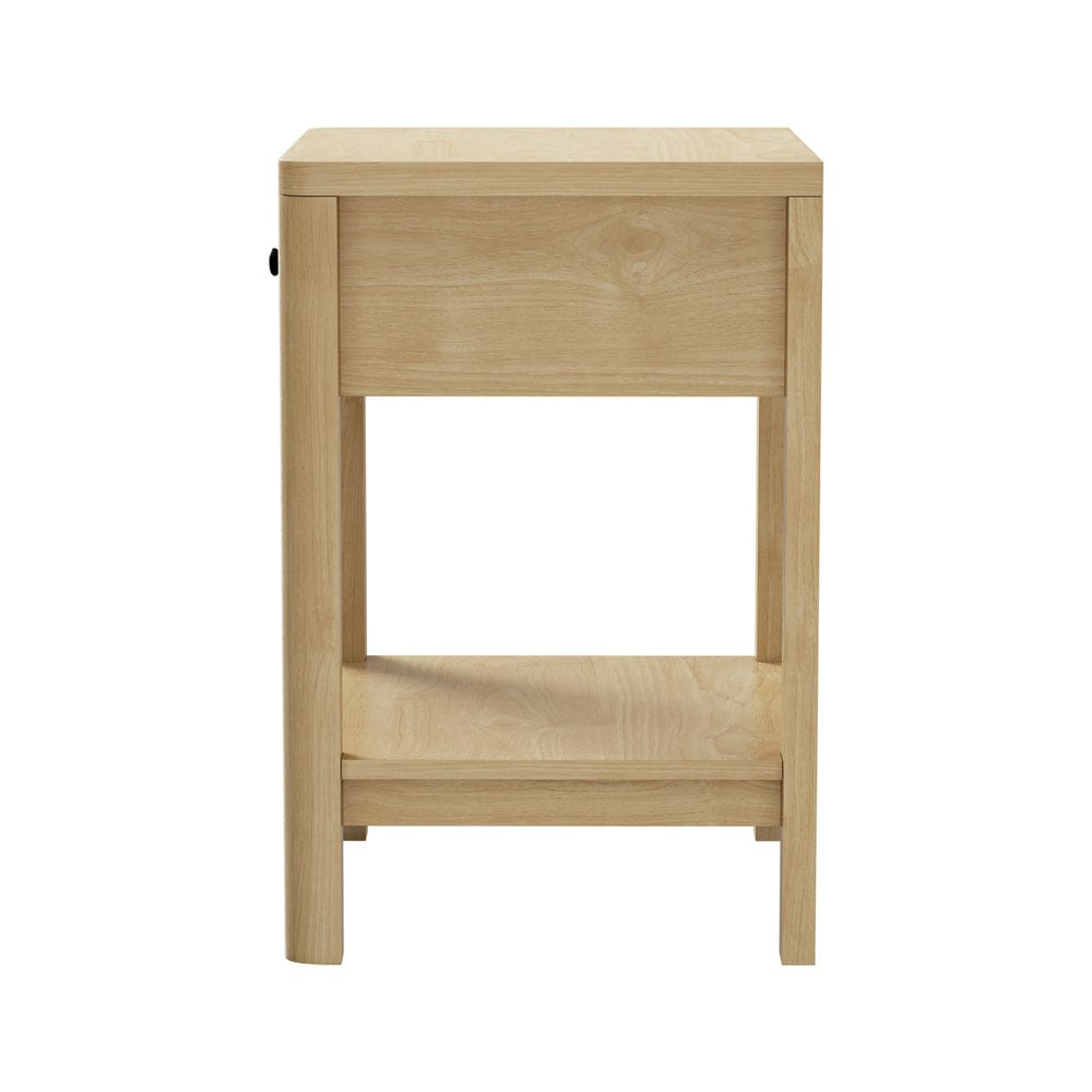 Oikiture Bedside Table Oikiture 2x Bedside Table Drawer Side Table Storage Nightstand Natural