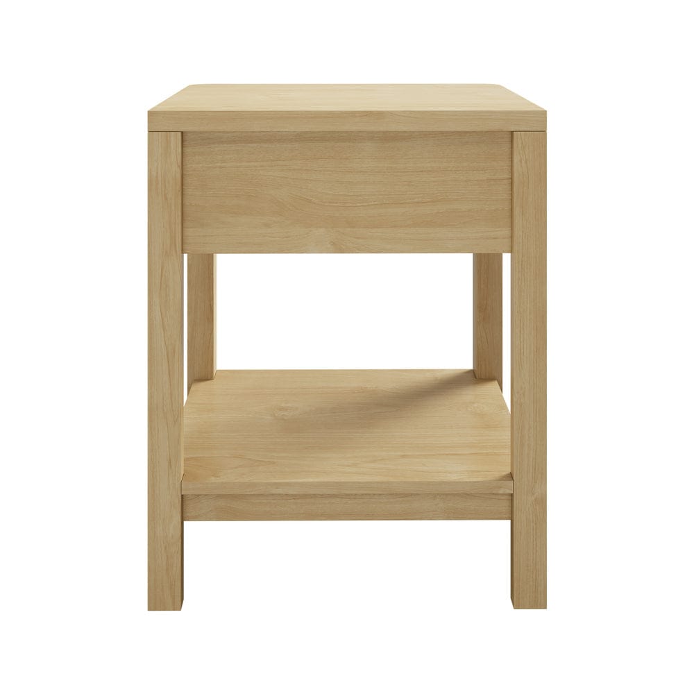 Oikiture Bedside Table Oikiture 2x Bedside Table Drawer Side Table Storage Nightstand Natural