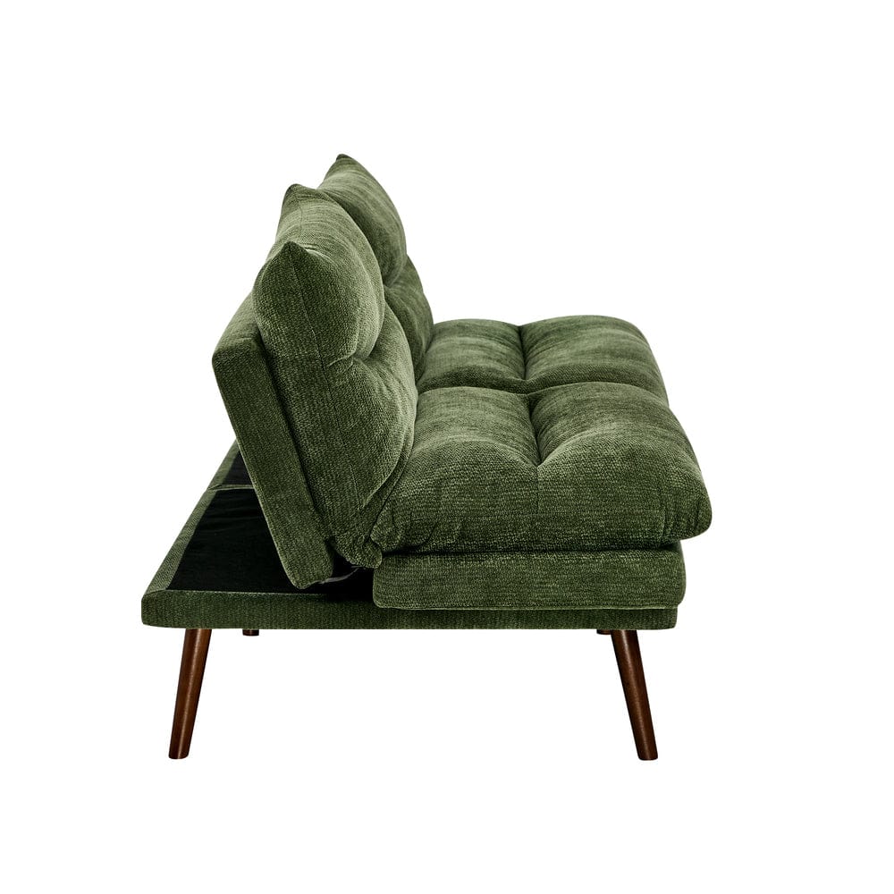 Oikiture Sofa Bed Oikiture 3 Seater Sofa Bed Recliner Convertible Chenille Green Beds