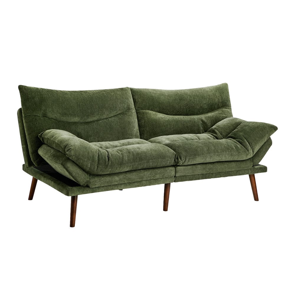 Oikiture Sofa Bed Oikiture 3 Seater Sofa Bed Recliner Convertible Chenille Green Beds