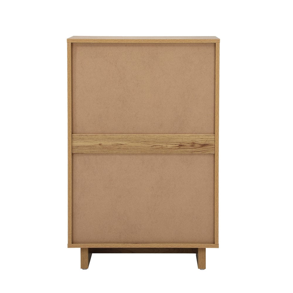 Oikiture Chest of Drawers Oikiture 4 Chest of Drawers Storage Cabinet Tallboy Natural Set of 2
