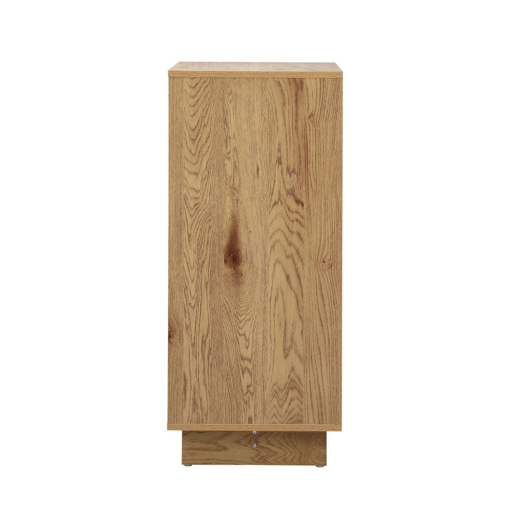 Oikiture Chest of Drawers Oikiture 4 Chest of Drawers Storage Cabinet Tallboy Natural Set of 2