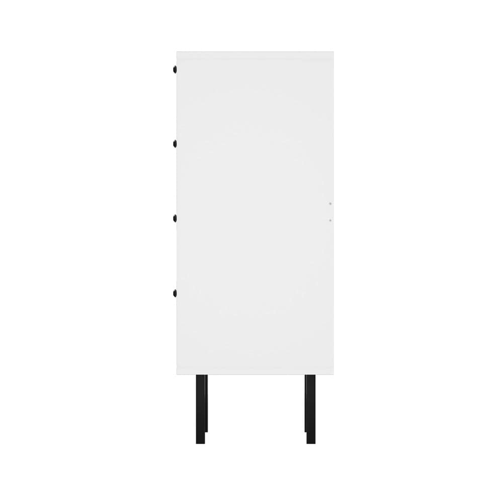 Oikiture Chest of Drawers Oikiture 4 Chest of Drawers Tallboy Dresser Cabinet White Set of 2