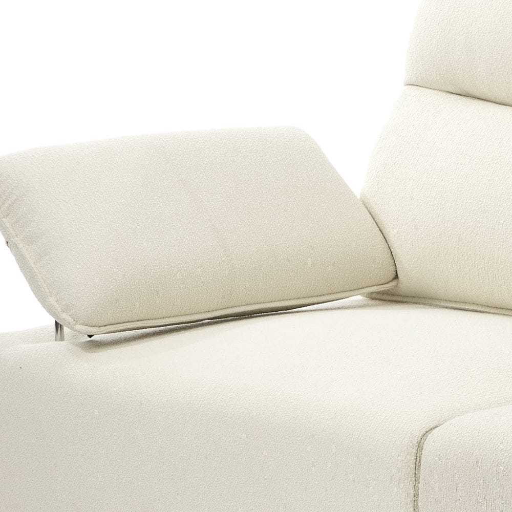 Oikiture Chair Oikiture 5 Seater Sofa Couch Chenille Adjustable Armrest Chair Beige