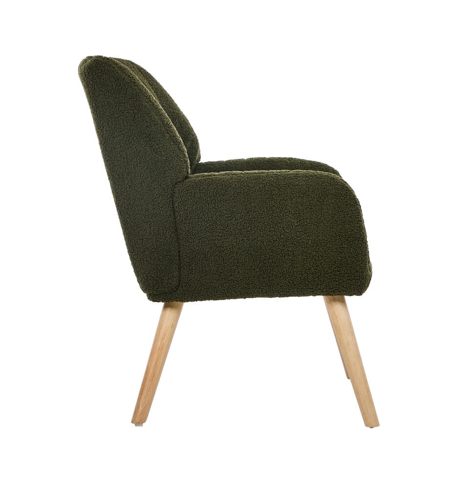 Oikiture Accent Chair Oikiture Armchair Lounge Sofa Chair Sherpa Accent Couch Green