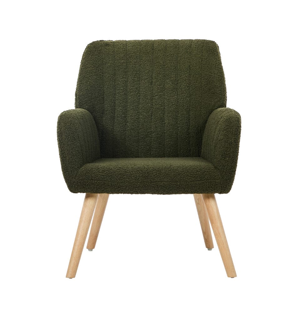 Oikiture Accent Chair Oikiture Armchair Lounge Sofa Chair Sherpa Accent Couch Green