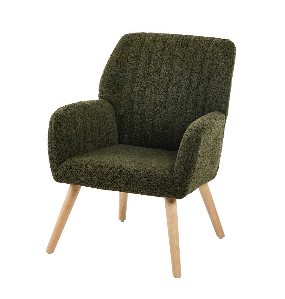 Oikiture Accent Chair Oikiture Armchair Lounge Sofa Chair Sherpa Accent Couch Green