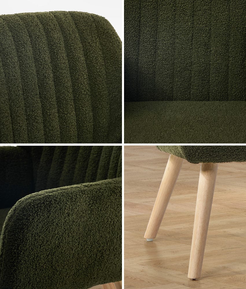 Oikiture Accent Chair Oikiture Armchair Lounge Sofa Chair Sherpa Accent Couch Green