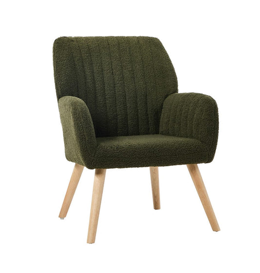 Oikiture Accent Chair Oikiture Armchair Lounge Sofa Chair Sherpa Accent Couch Green