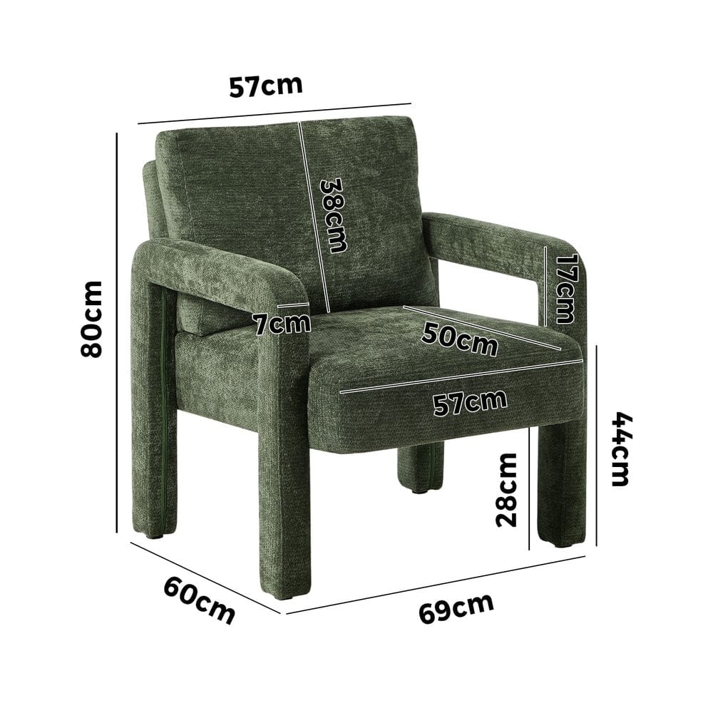 Oikiture Accent Chair Oikiture Armchair Velvet Chairs 1 Seater Lounge Sofa Chair