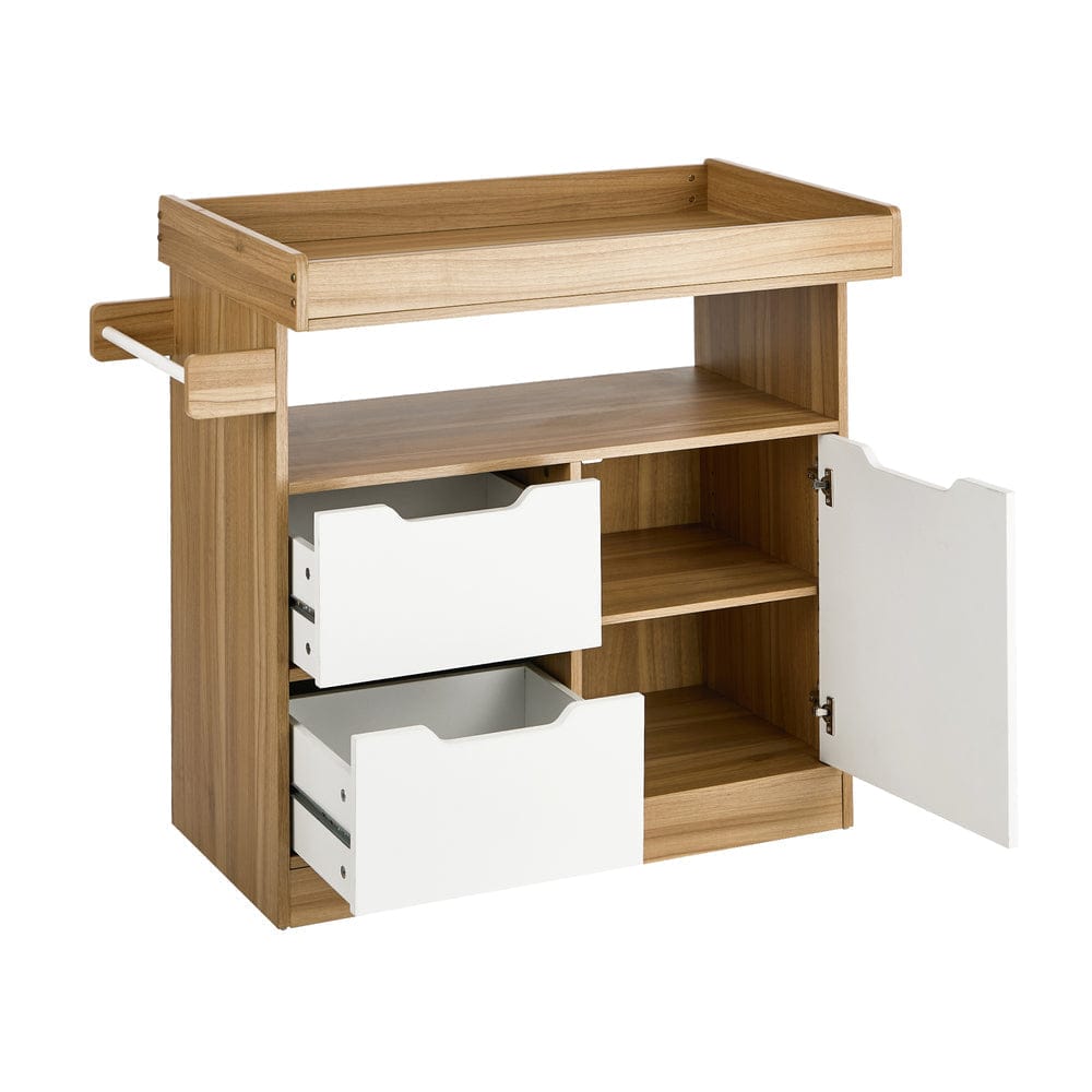 Oikiture Chest of Drawers Oikiture Baby Changing Table Nursery Storage Drawers Shelves Cabinet