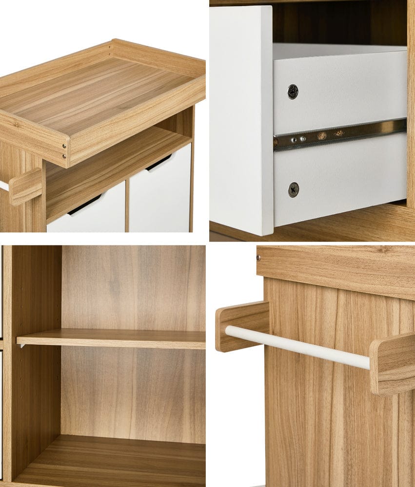 Oikiture Chest of Drawers Oikiture Baby Changing Table Nursery Storage Drawers Shelves Cabinet