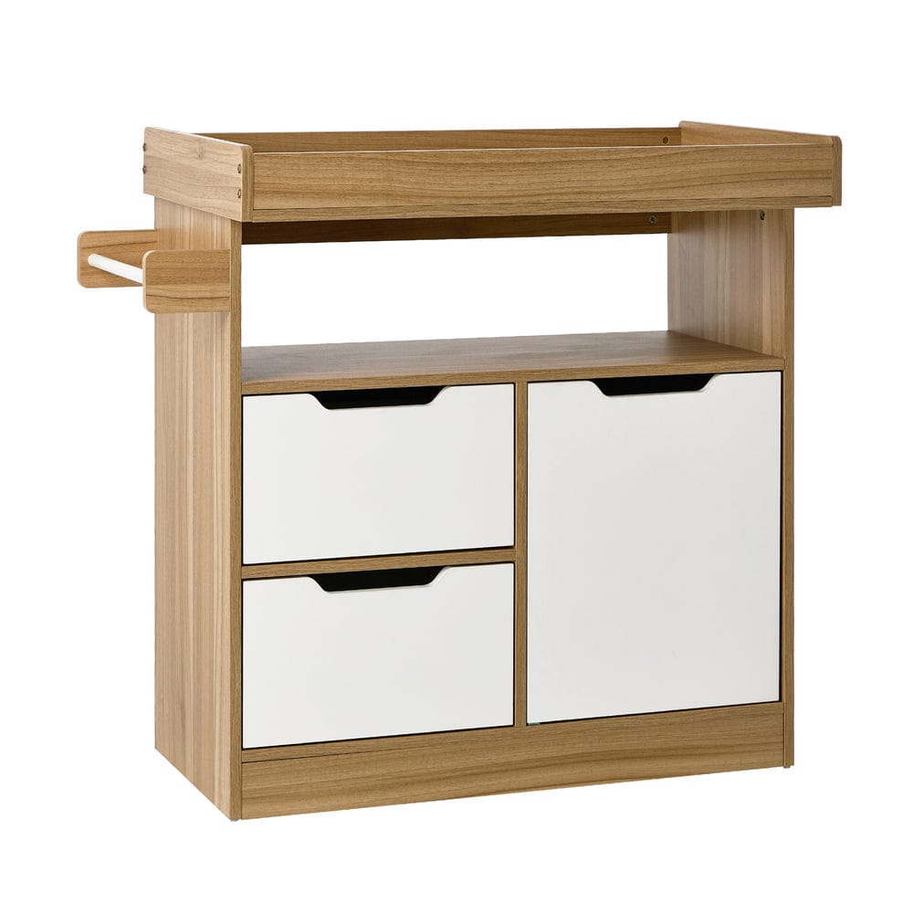 Oikiture Chest of Drawers Oikiture Baby Changing Table Nursery Storage Drawers Shelves Cabinet