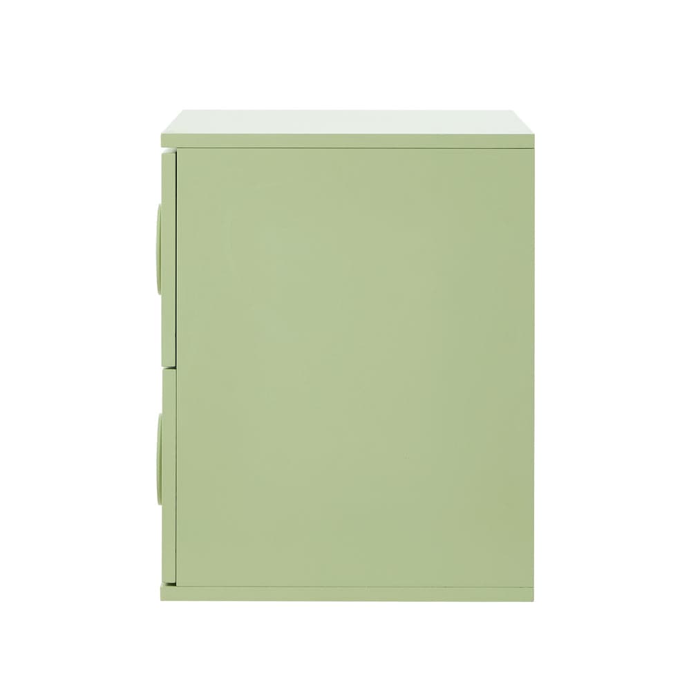Oikiture Bedside Table Oikiture Bedside Table 2 Drawers Nightstand Side Storage Cabinet Green