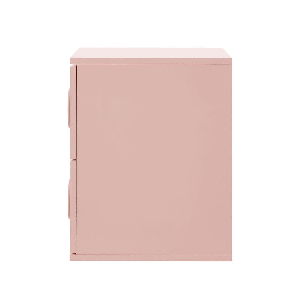 Oikiture Bedside Table Oikiture Bedside Table 2 Drawers Nightstand Side Storage Cabinet Pink