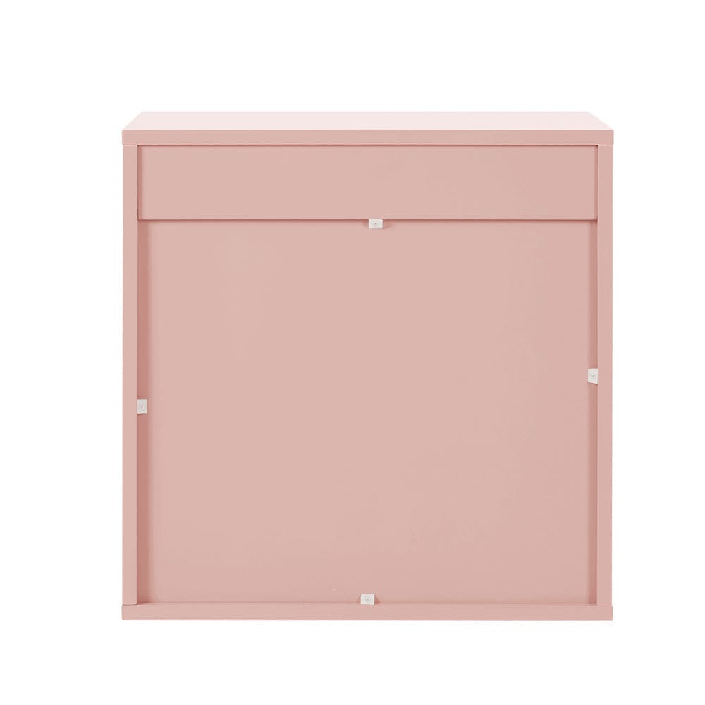 Oikiture Bedside Table Oikiture Bedside Table 2 Drawers Nightstand Side Storage Cabinet Pink