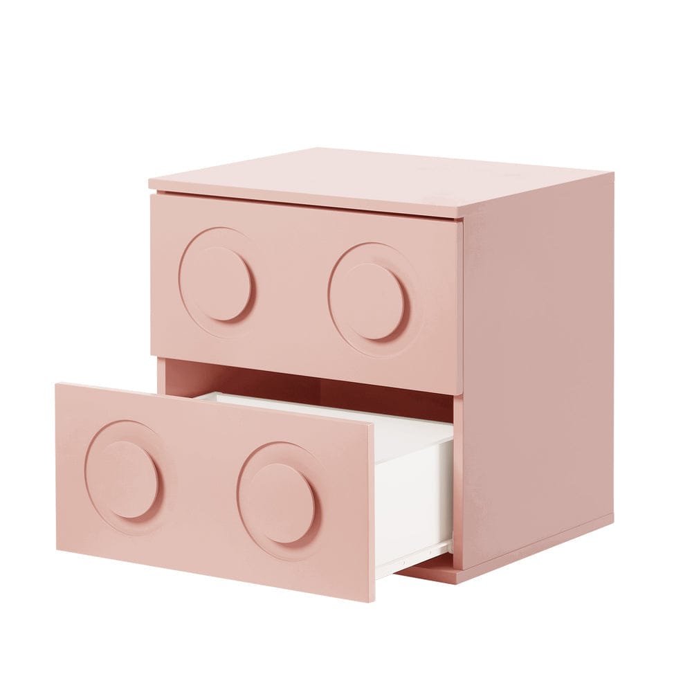 Oikiture Bedside Table Oikiture Bedside Table 2 Drawers Nightstand Side Storage Cabinet Pink