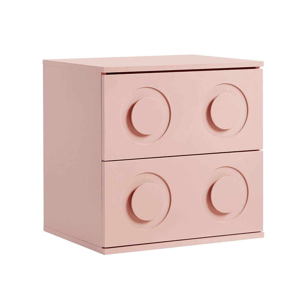 Oikiture Bedside Table Oikiture Bedside Table 2 Drawers Nightstand Side Storage Cabinet Pink