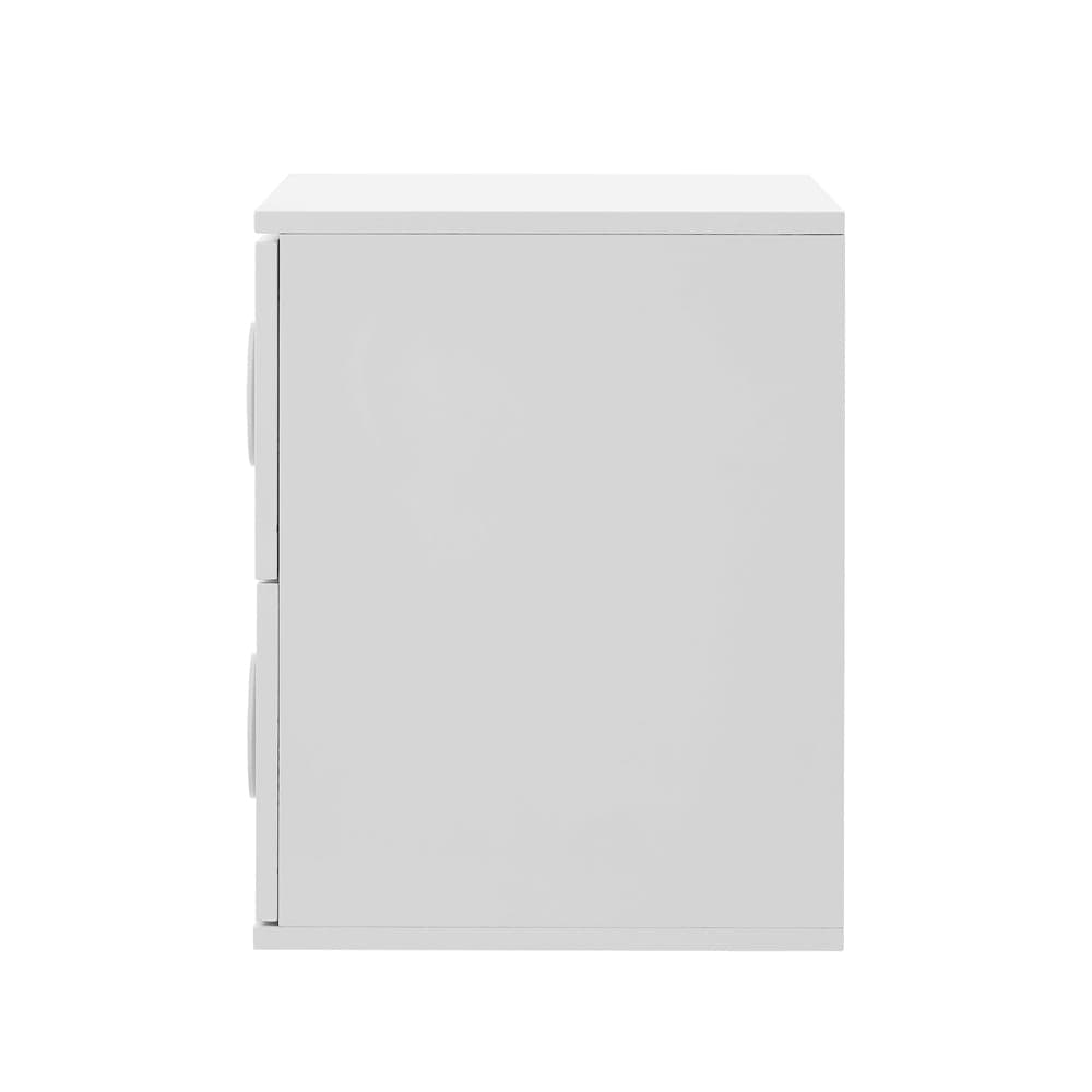 Oikiture Bedside Table Oikiture Bedside Table 2 Drawers Nightstand Side Storage Cabinet White