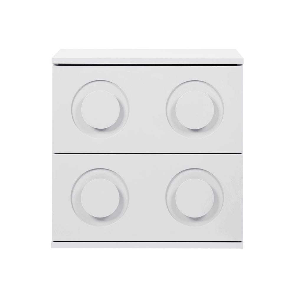 Oikiture Bedside Table Oikiture Bedside Table 2 Drawers Nightstand Side Storage Cabinet White