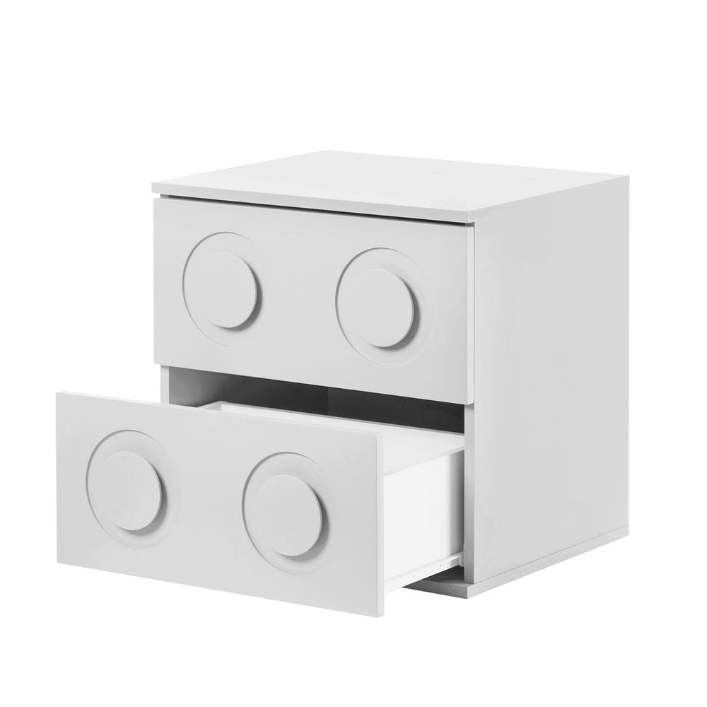 Oikiture Bedside Table Oikiture Bedside Table 2 Drawers Nightstand Side Storage Cabinet White