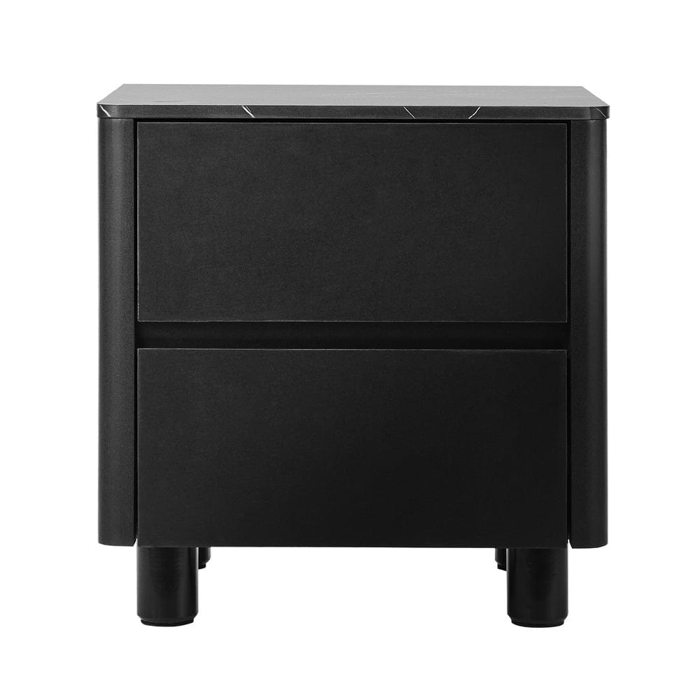 Oikiture Bedside Table Oikiture Bedside Table 2 Drawers Storage Cabinet Nightstand Black