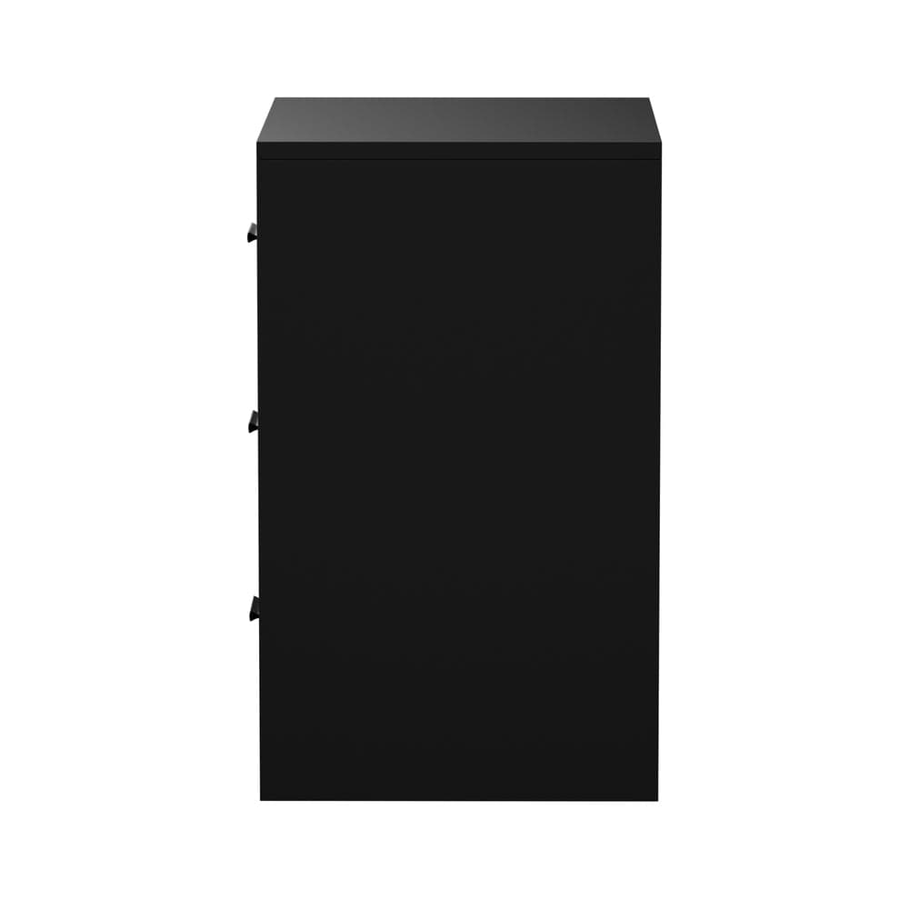 Oikiture Bedside Table Oikiture Bedside Table 3 Drawers Nightstand Bedroom Storage Black