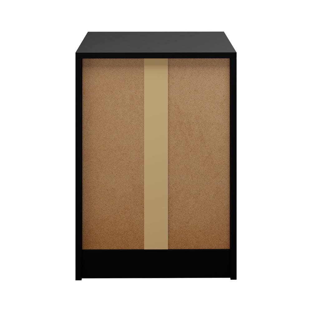 Oikiture Bedside Table Oikiture Bedside Table 3 Drawers Nightstand Bedroom Storage Black