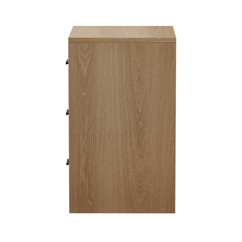 Oikiture Bedside Table Oikiture Bedside Table 3 Drawers Nightstand Bedroom Storage Natural