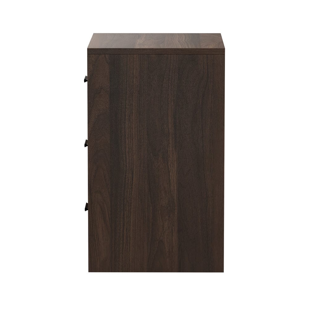 Oikiture Bedside Table Oikiture Bedside Table 3 Drawers Nightstand Bedroom Storage Walnut