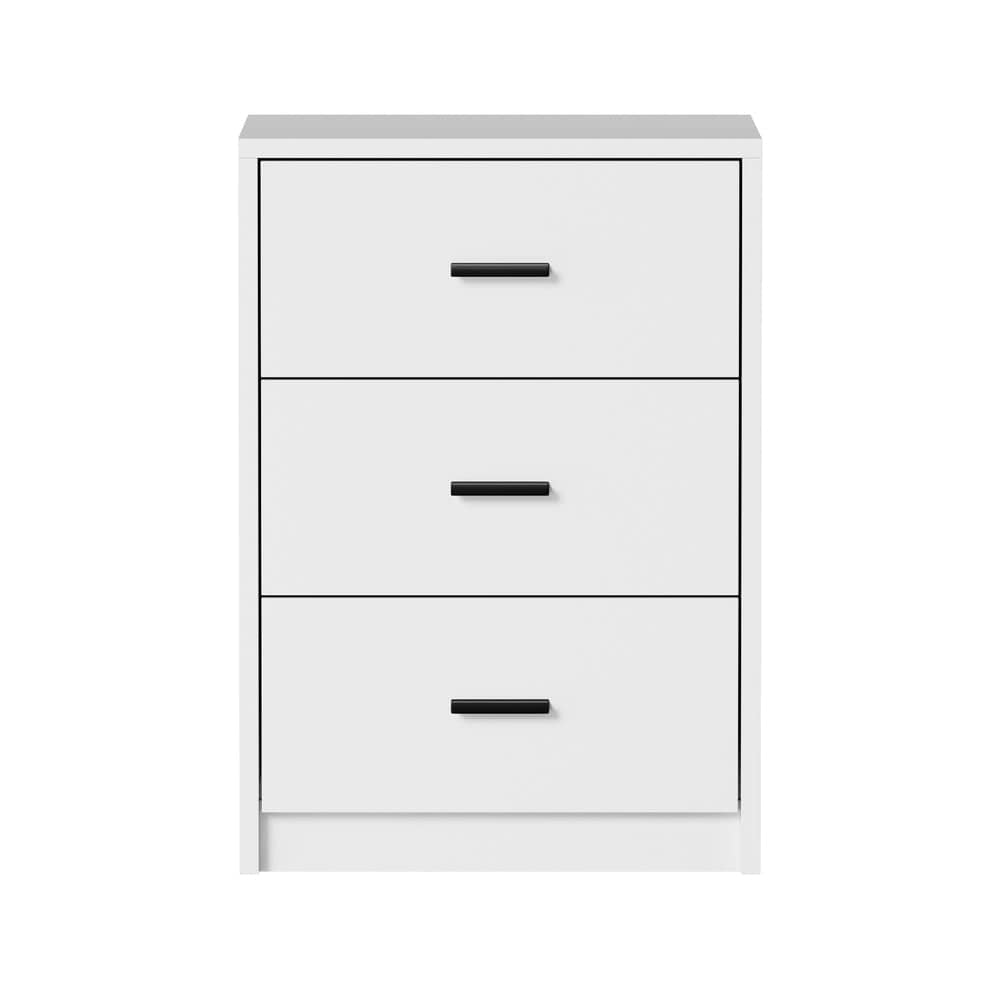 Oikiture Bedside Table Oikiture Bedside Table 3 Drawers Nightstand Bedroom Storage White