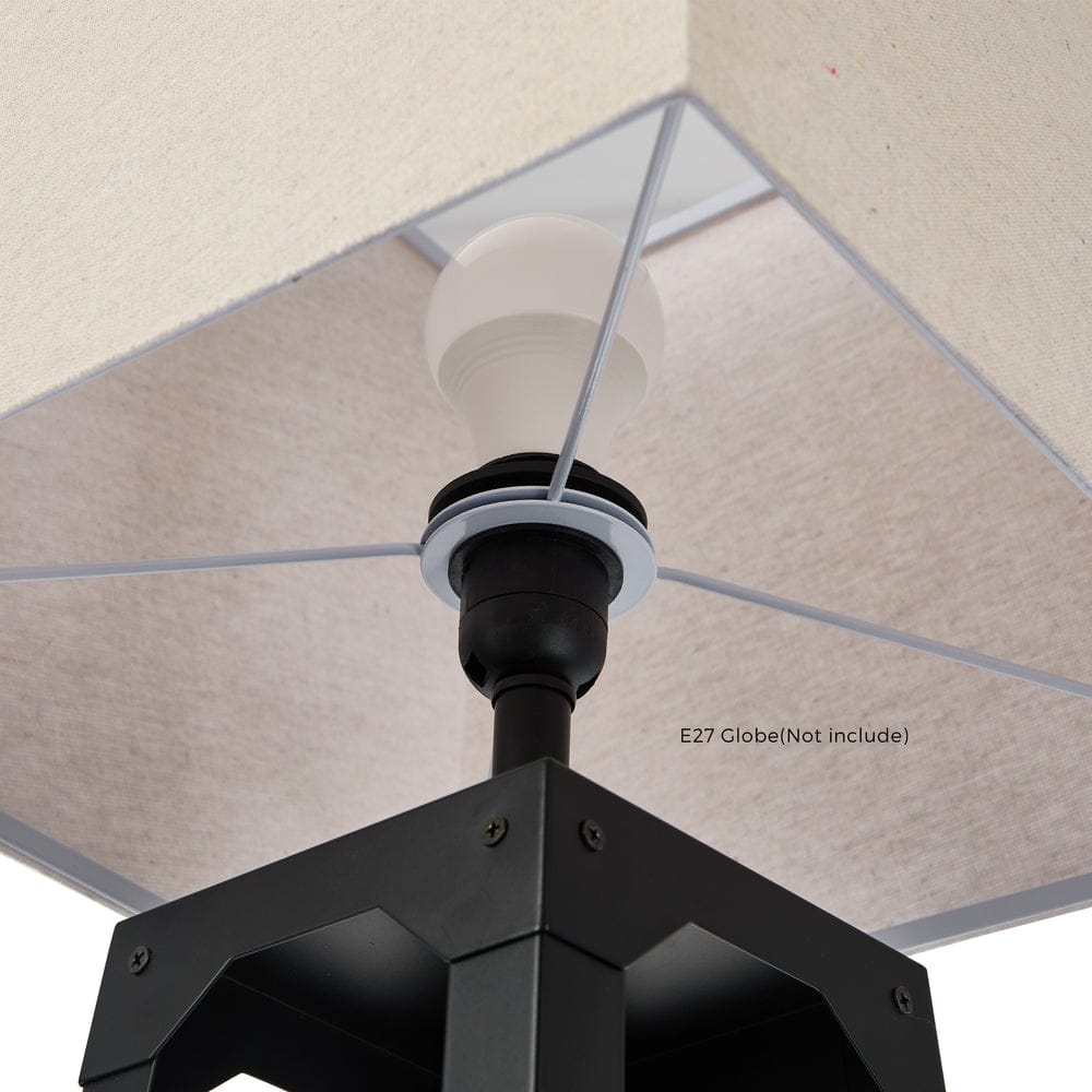 Oikiture Home & Garden Oikiture Floor Lamps Fabric Shade Reading Light with Display Shelf