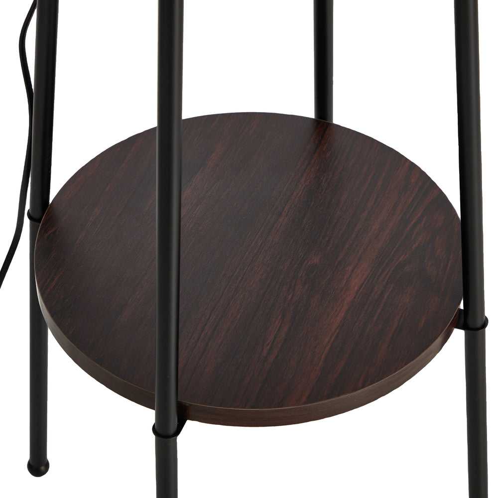 Oikiture Home & Garden Oikiture Floor Lamps Fabric Shade Standing Lamp with Display Shelf