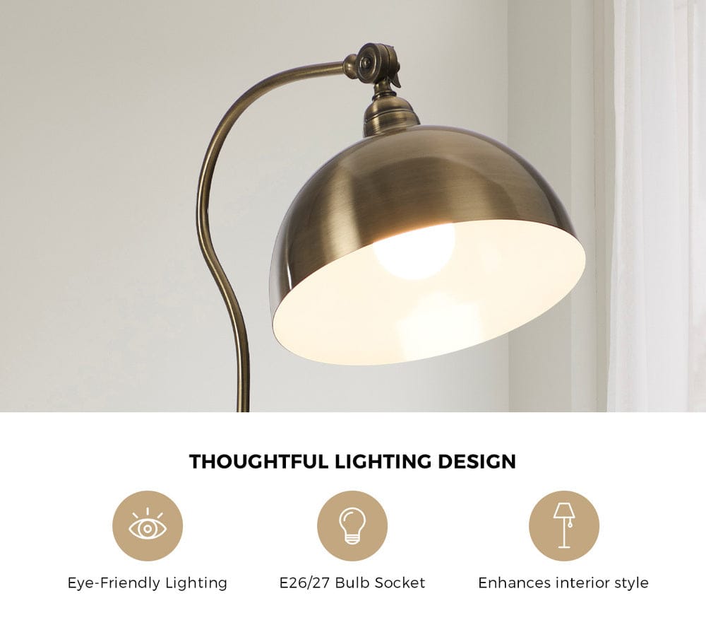 Oikiture Home & Garden Oikiture Floor Lamps Standing Lamp Metal Frame Bronze-finish