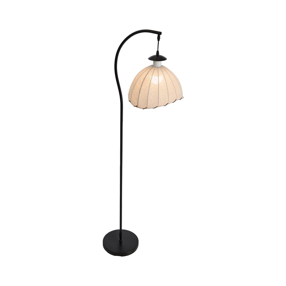 Oikiture Home & Garden Oikiture Retro Floor Lamps Standing Lamp Fabric Shape Metal Frame