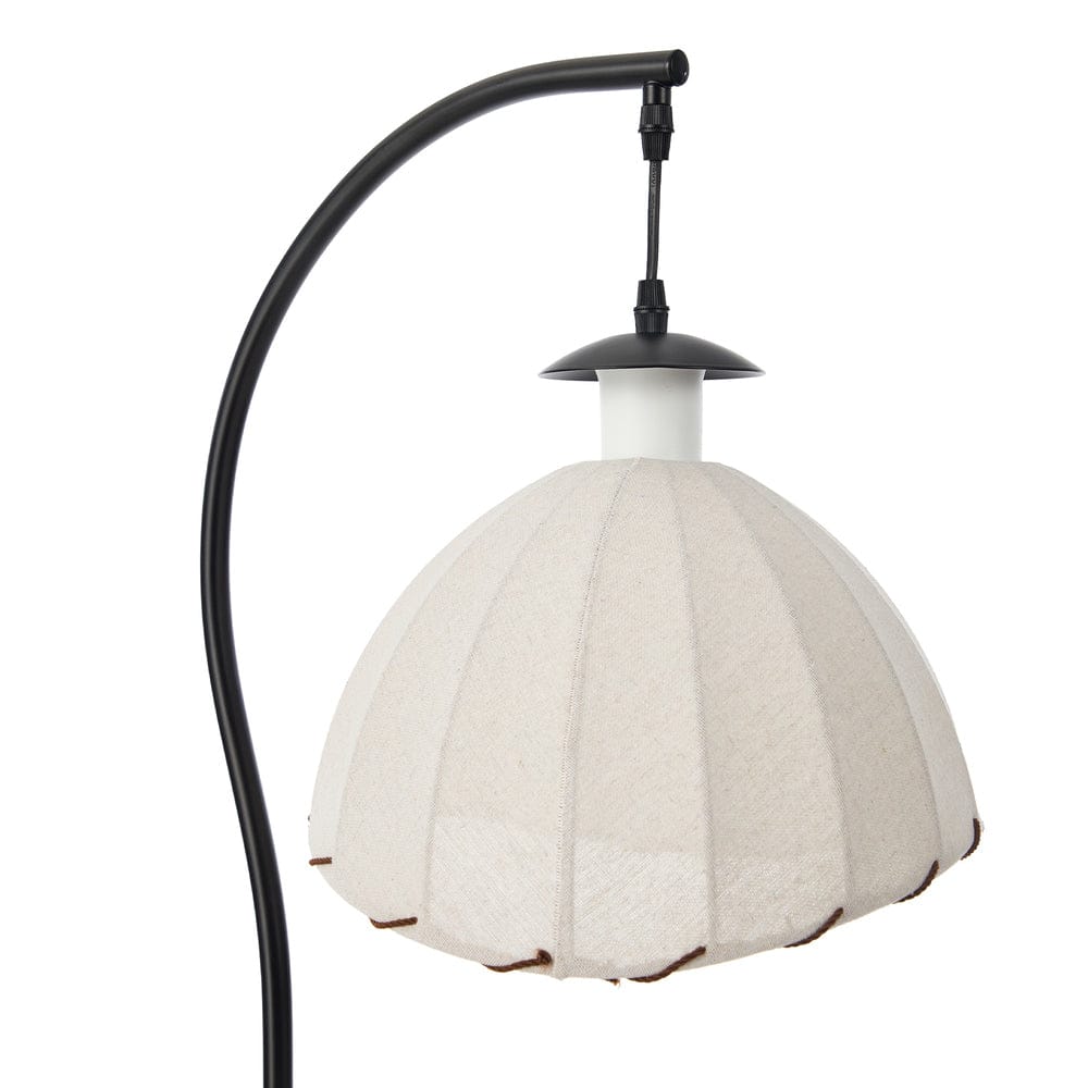 Oikiture Home & Garden Oikiture Retro Floor Lamps Standing Lamp Fabric Shape Metal Frame