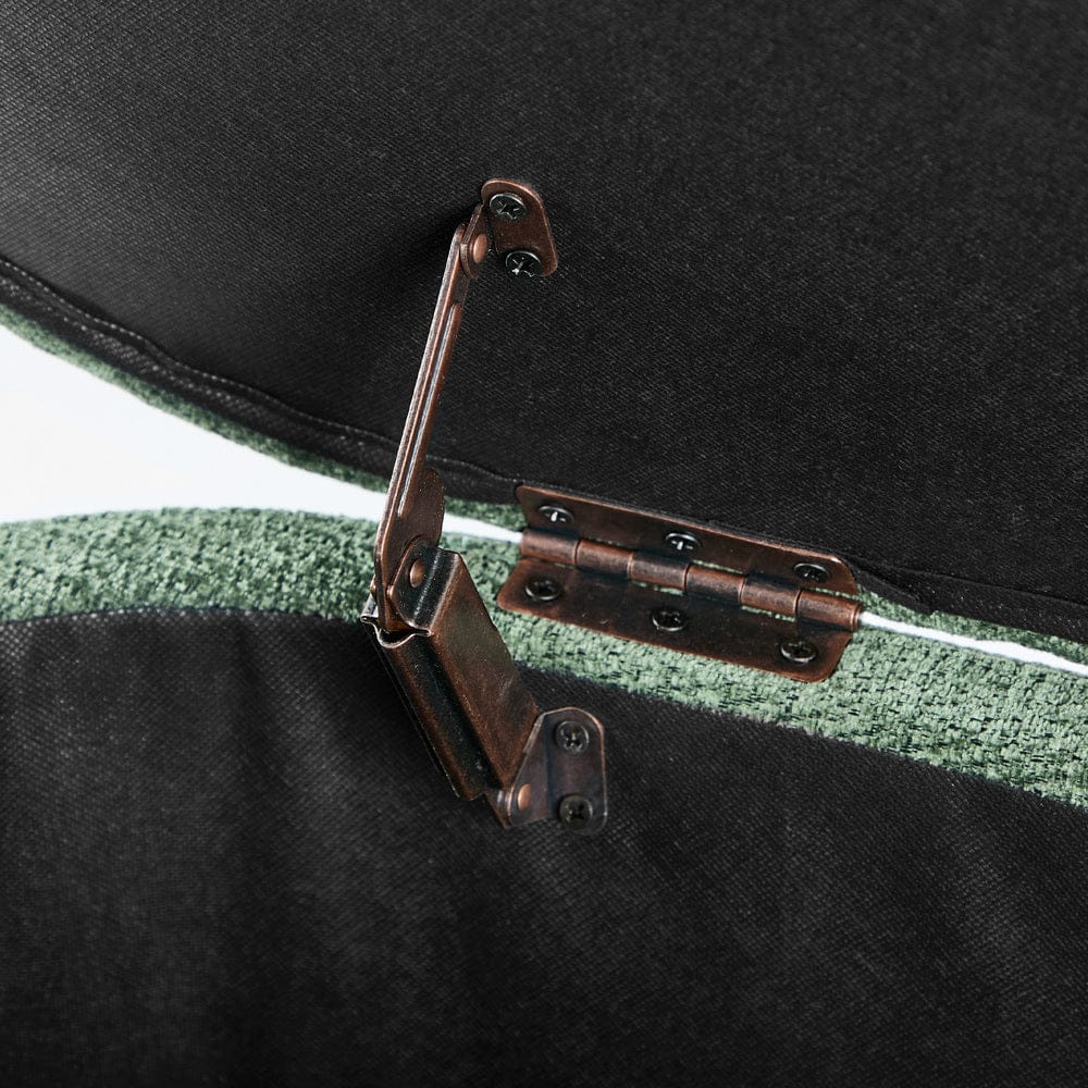 Oikiture Ottoman Oikiture Storage Ottoman Cashew Footstool Chenille Chest Box Green