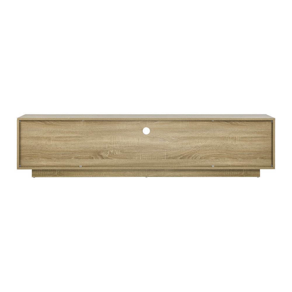 Oikiture TV Unit Oikiture TV Cabinet Entertainment Unit Storage Shelf Natural 180cm