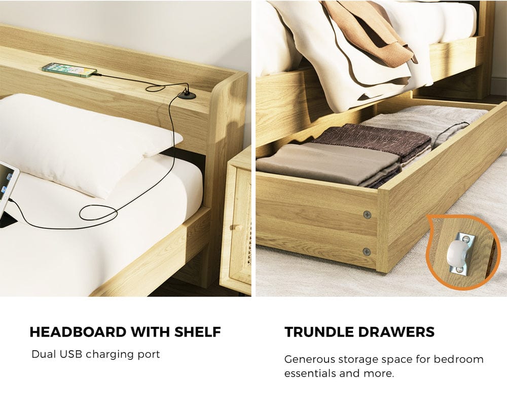 Bed Frame With Charging Ports