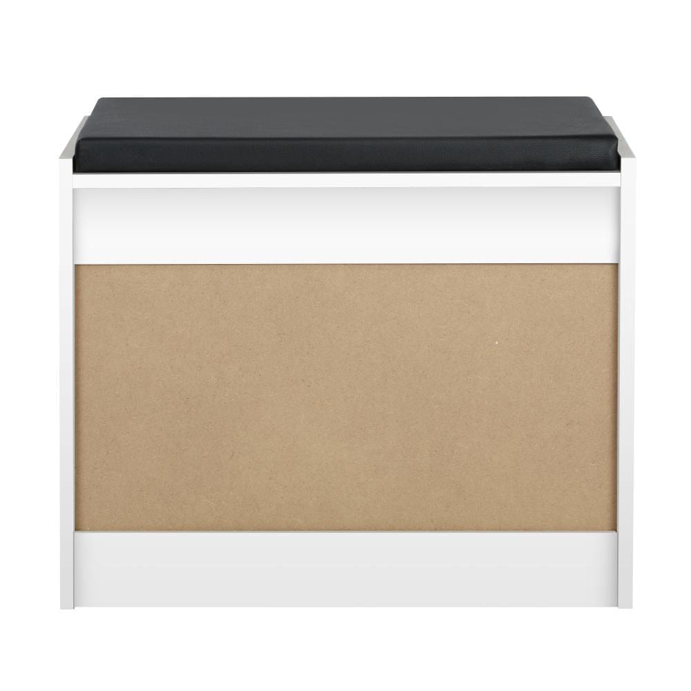 Oikiture Shoe Rack Ollie Shoe Cabinet Bench Shoes Storage Rack Shelves Shelf Cupboard Footwear Stand White 0.6M 15 Pairs