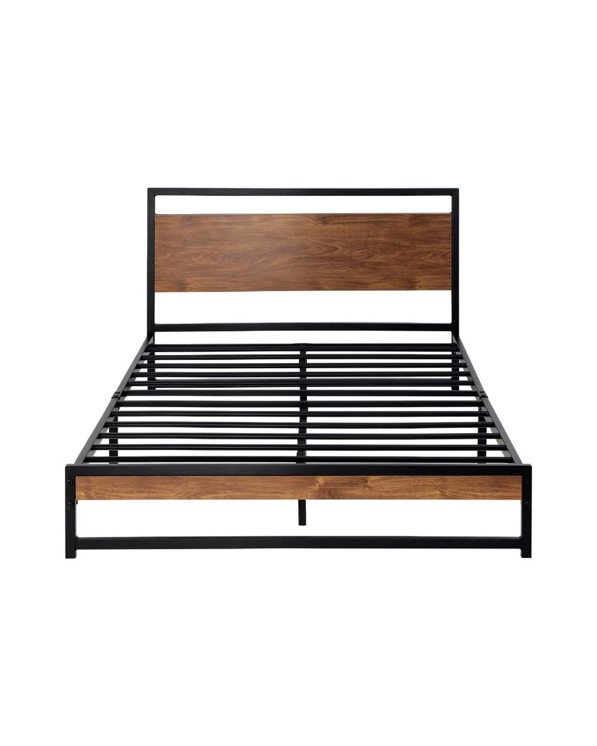 Oikiture Bedframe Olly Metal Bed Frame King Single Size Beds Base Platform Wood