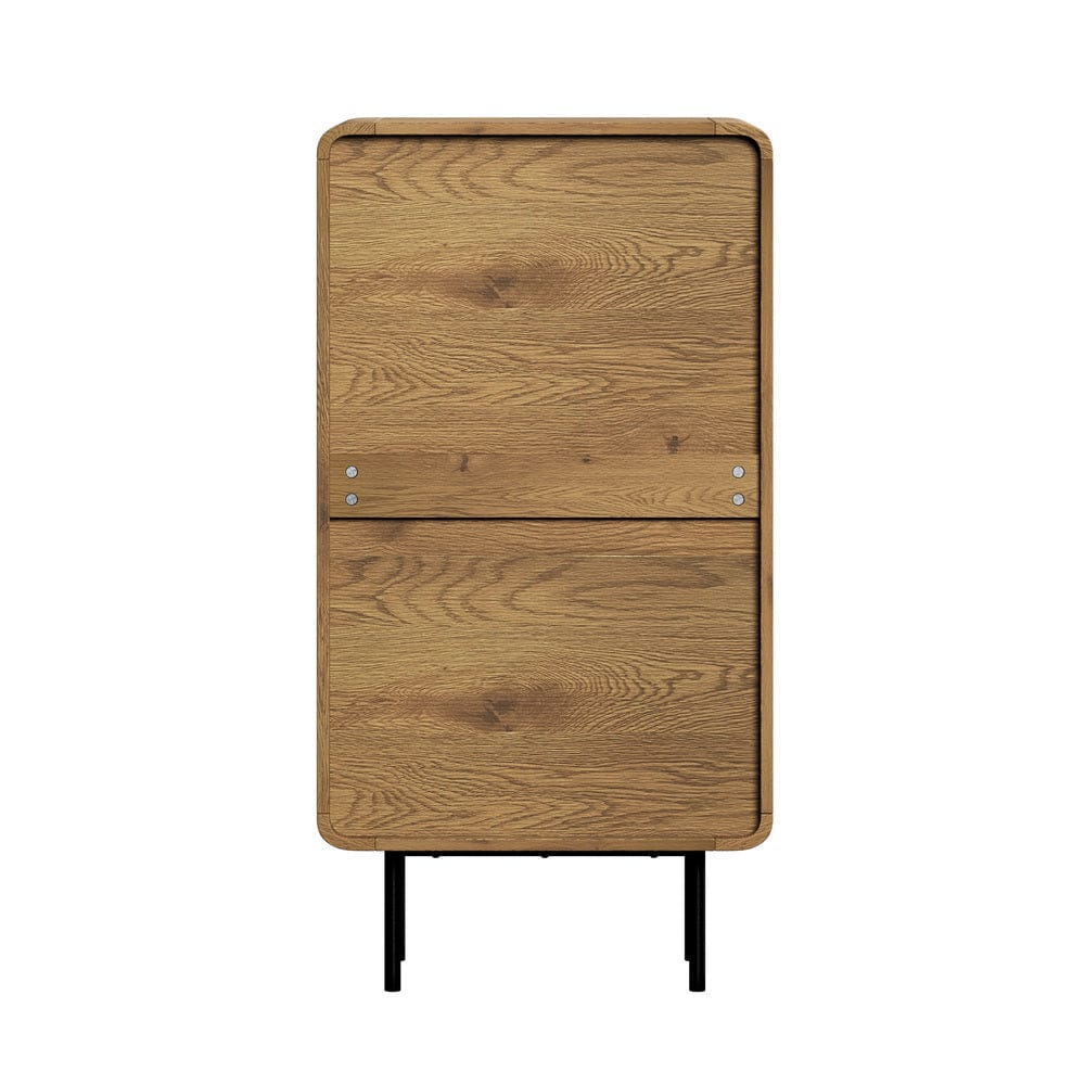 Oikiture Chest of Drawers PATEL  5 Chest of Drawers Dresser Tallboy Metal Handle Natural