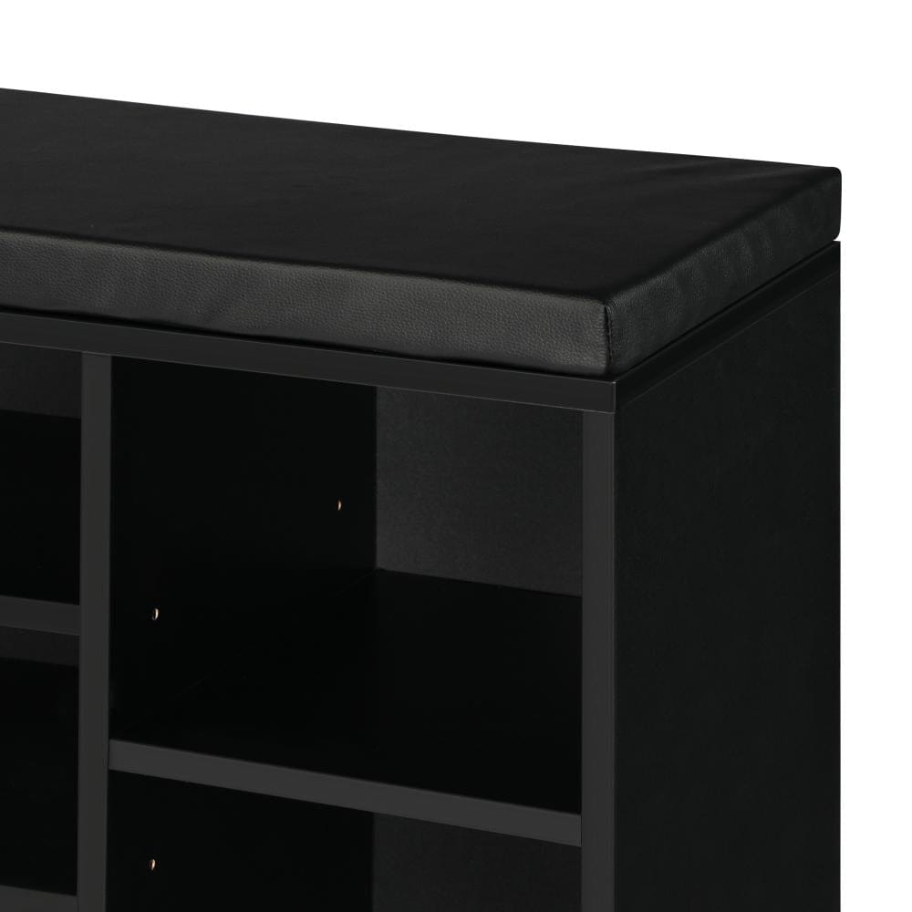 Oikiture Shoe Rack Ralph Shoe Bench 105cm Shoe Storage Cabinet Orgaiser Rack Storage Shelf Black