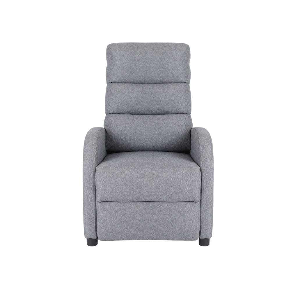 Oikiture Accent Chair Recliner Chair Armchair Adjustable Sofa Lounge Polyester Grey