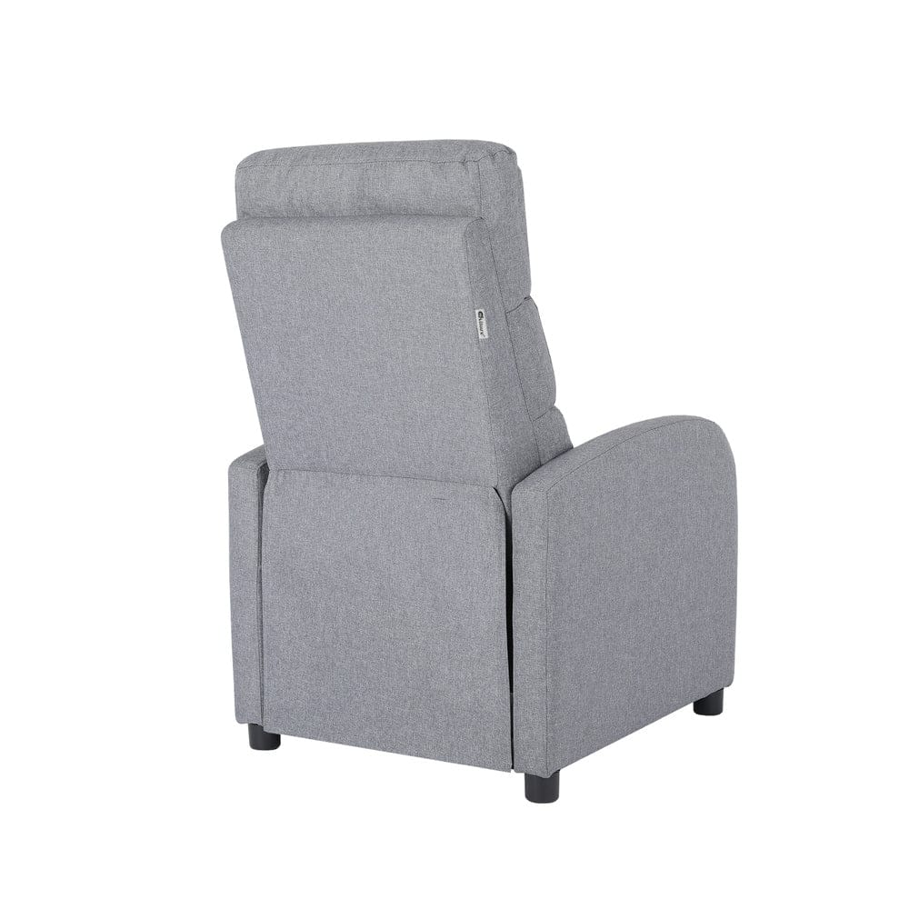 Oikiture Accent Chair Recliner Chair Armchair Adjustable Sofa Lounge Polyester Grey