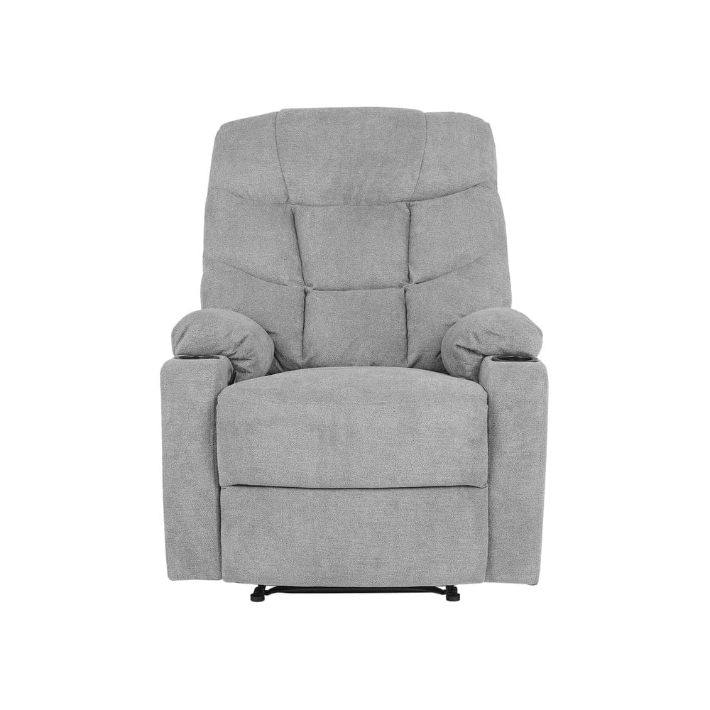 Oikiture Massage Chair Recliner Chair Electric Massage Chairs Heated Polyester Grey