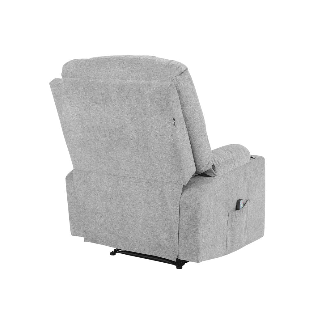 Oikiture Massage Chair Recliner Chair Electric Massage Chairs Heated Polyester Grey