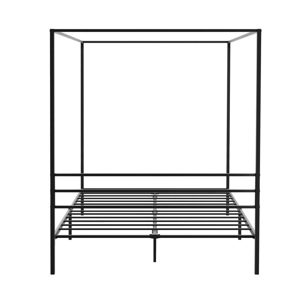 Oikiture Bedframe RYE Metal Canopy Bed Frame Platform - BLACK